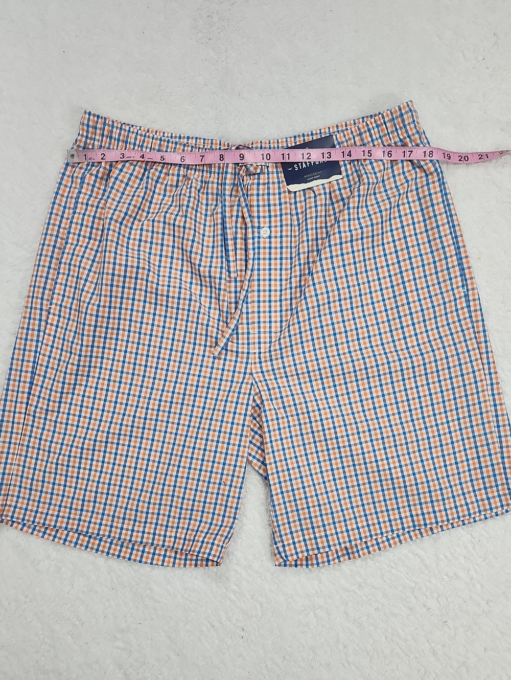 Stafford Plaid Regular Fit Sleep Short New With Tags - Picture 2 of 9
